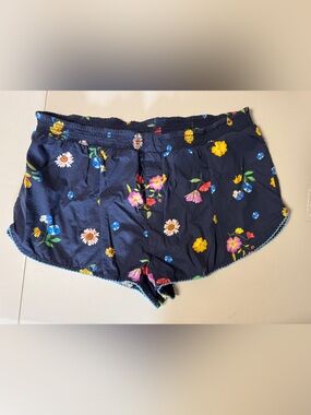 Anthropologie Navy Floral Cotton Shorts